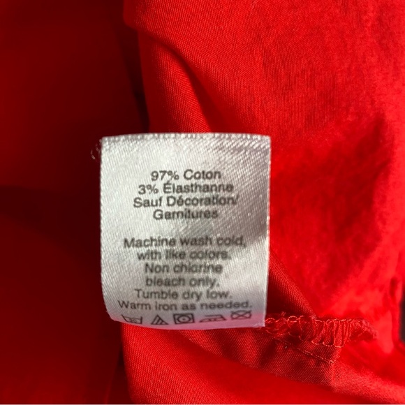 Women’s J.Crew Appliqué Peasant Top Shirt Blouse Red White Tassels Medium - Picture 7 of 9